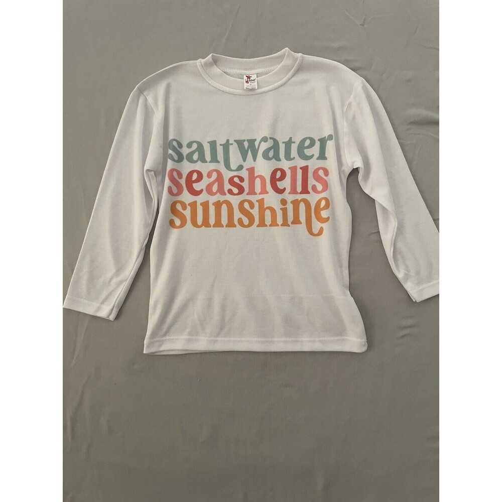 Laughing Giraffe Shirt Boys Size 5T White Long Sleeve Saltwater Seashells Sun